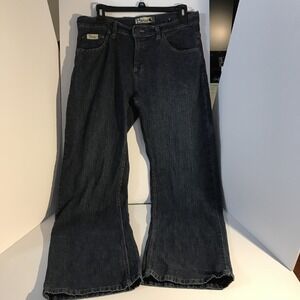 Berne Apparel Womens 10S Dark Wash Wide Leg Workwear Jeans WP925VBW‎ Short